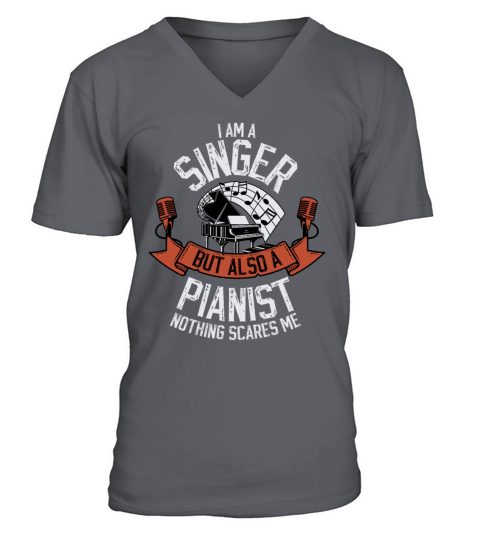 gift singer pianist grand piano V-Neck T-shirt