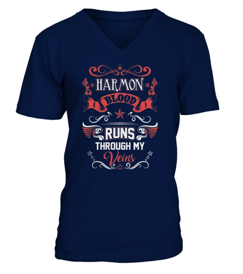HARMON BLOOD RUNS THROUGH MY VEINS V-Neck T-shirt
