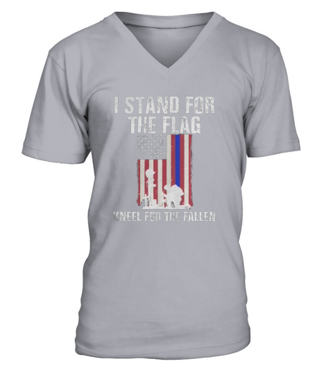 I Stand For The Flag, Kneel For The Fallen Shirt V-Neck T-shirt