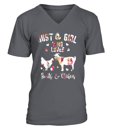 Just A Girl Who Loves Goats Chickens V-Neck T-shirt