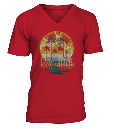 Ko Olina Oahu Hawaii Vintage Sunset Vacation V-Neck T-shirt