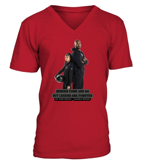 kobe and gianna bryant V-Neck T-shirt