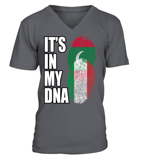 Maldivian And Italian Mix Heritage DNA Flag V-Neck T-shirt