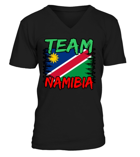Namibia Flag Vintage Distressed Namibia V-Neck T-shirt