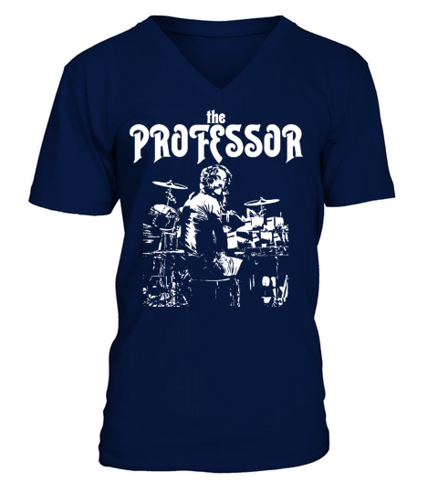 Neil Peart The Professor Drummer V-Neck T-shirt