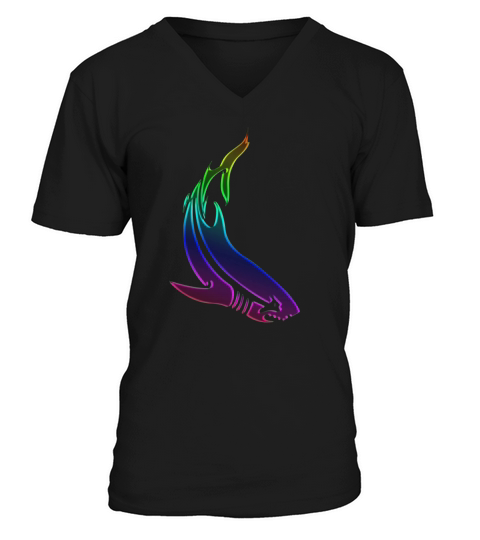 Neon Shark 1 V-Neck T-shirt