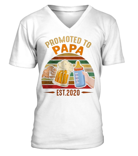 Promoted To Papa EST 2020 vintage shirt V-Neck T-shirt