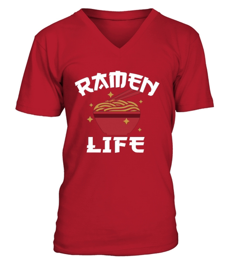 Ramen Life T Shirt, Tasty Anime Noodle Bowl, Student V-Neck T-shirt