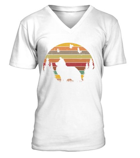 Sheltie Retro Shetland Sheepdog Vintage V-Neck T-shirt