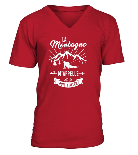 Ski La Montagne MAppelle Mountain Gift for Men Women V-Neck T-shirt