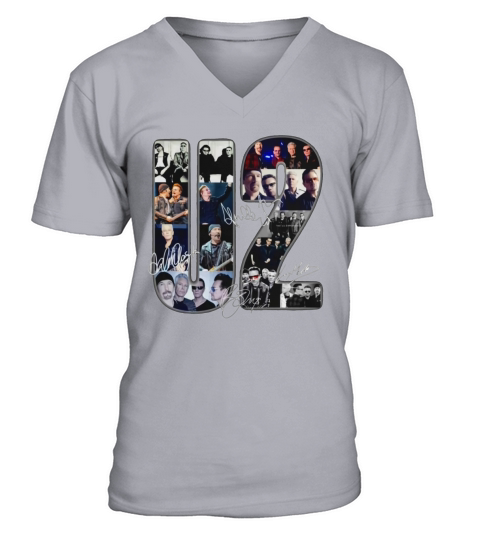 U2 band music signatures shirt V-Neck T-shirt