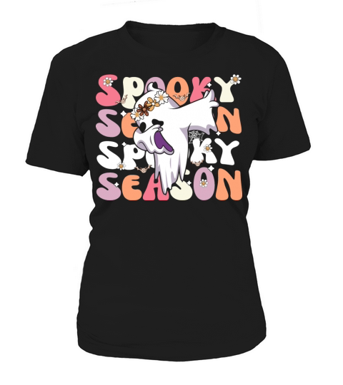 Groovy Halloween Spooky Season Retro Dabbing Ghost Women's T-Shirt