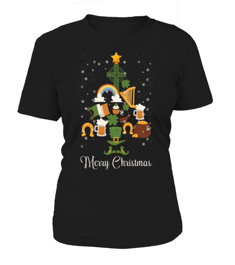 Irish Merry Christmas Pine Tree Funny Decoration Women's T-Shirt