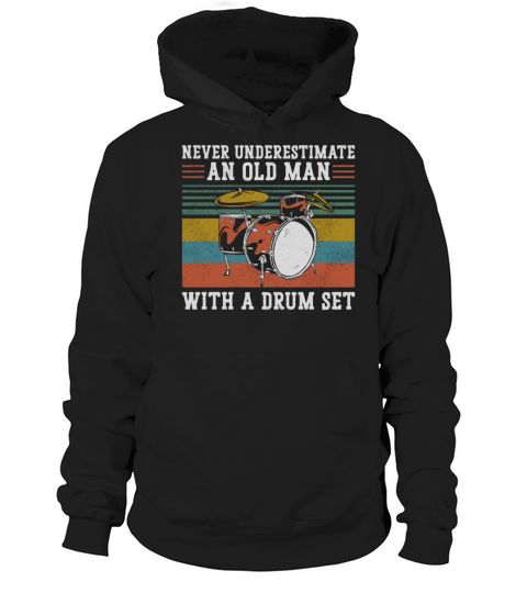 Drummer Drum Set Vintage Retro Hoodie Unisex