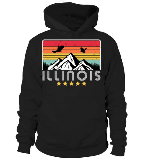 Illinois Retro Vintage IL USA Hoodie Unisex