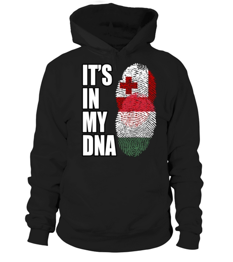 Tongan And Hungarian Mix Heritage DNA Flag Hoodie Unisex