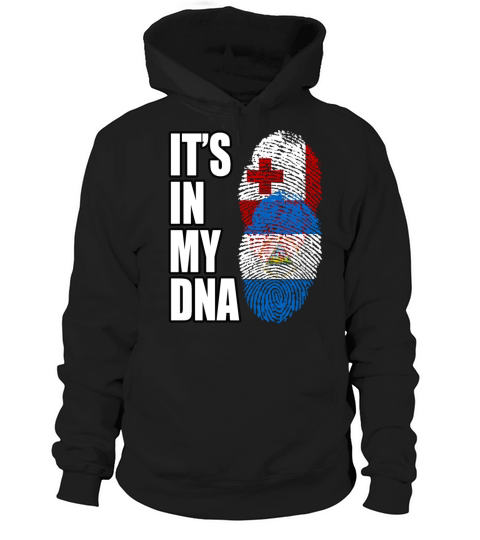 Tongan And Nicaraguan Mix Heritage DNA Flag Hoodie Unisex