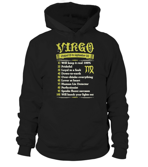 Top Ten Signs To Spot True Virgo Zodiac Tshirt T-Shirt Hoodie Unisex