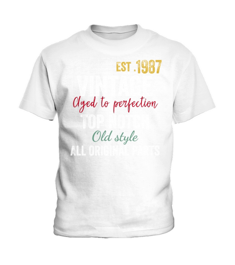 35th Birthday - Vintage 1987 Aged to Perfection Kids T-Shirt