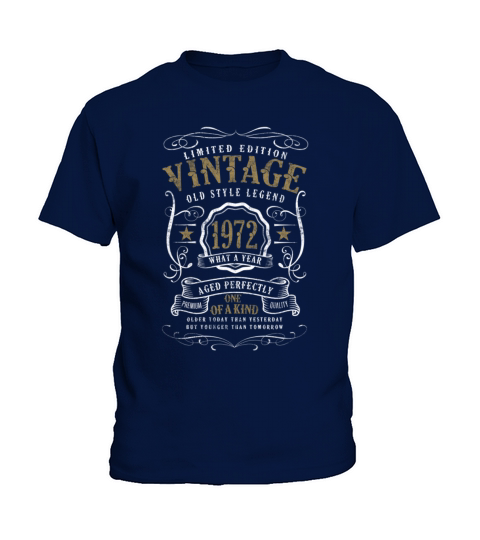 50th Birthday Old Style Legend Vintage 1972 Kids T-Shirt
