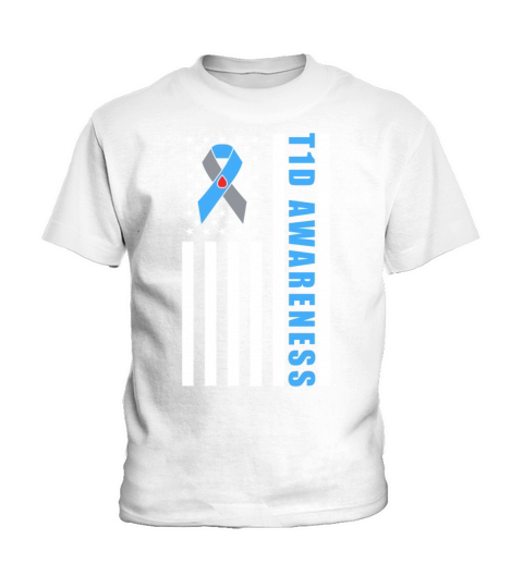 Cure T1D Diabetes Type 1 Awareness Month Kids T-Shirt
