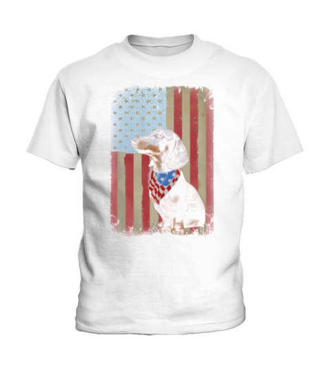 Dachshund flag US 4th Of July shirt Kids T-Shirt