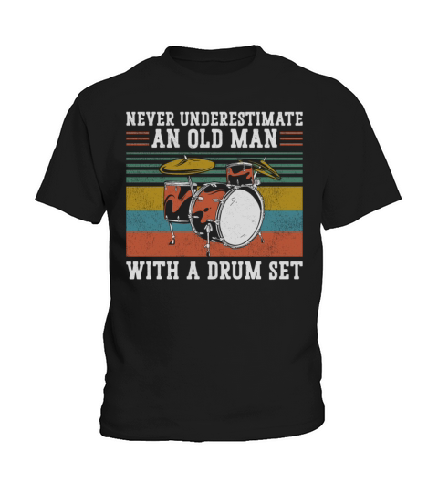 Drummer Drum Set Vintage Retro Kids T-Shirt