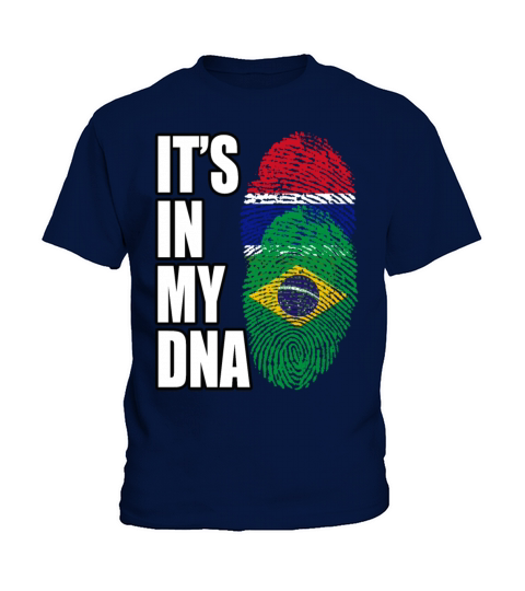 Gambian And Brazilian Mix Heritage DNA Flag Kids T-Shirt