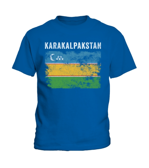 Karakalpakstan Flag Distressed Kids T-Shirt