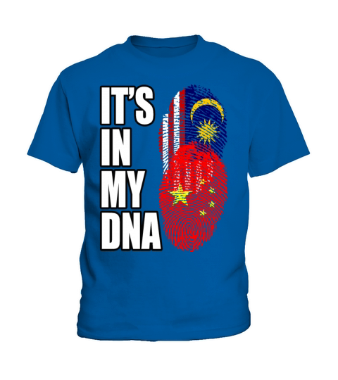 Malaysian And Chinese Mix Heritage DNA Flag Kids T-Shirt