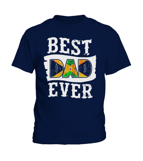 Mens Best Dad Ever Fathers Day T-Shirt Jamaican Flag Jamaica Black Men Kids T-Shirt