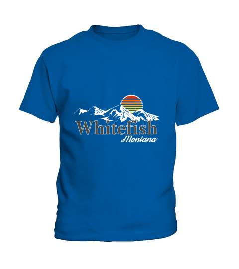 Retro Whitefish Montana Mountain T-shirt Kids T-Shirt