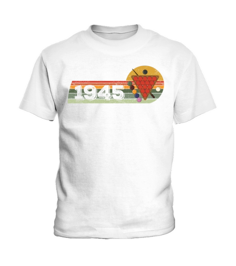 Snooker Snooker-game Vintage born 1945 Birthday Kids T-Shirt