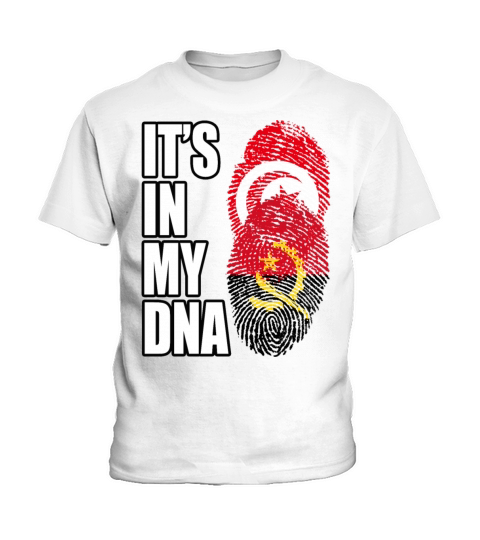 Tunisian And Angolan Mix Heritage DNA Flag Kids T-Shirt