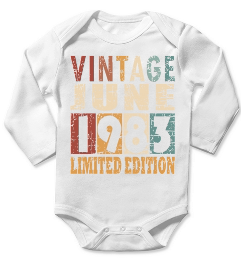 1983 vintage born in June gift Long Sleeve Baby One-Piece