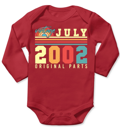 20th Birthday In July 2002 Long Sleeve Baby One-Piece