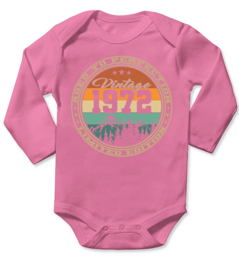 50th birthday vintage 1972 aged to perfection Long Sleeve Baby One-Piece
