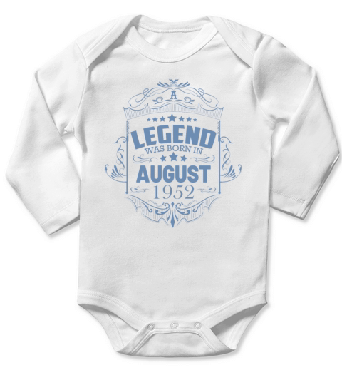 70th Birthday Gifts August 1952 Vintage Sayings Long Sleeve Baby One-Piece