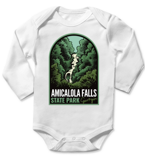 Amicalola Falls State Park Georgia Vintage Long Sleeve Baby One-Piece