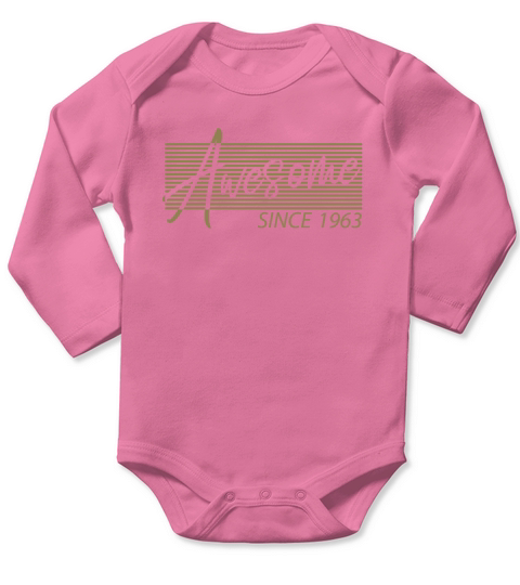 Awesome Since 1963 Birthday Vintage Gifts Retro Long Sleeve Baby One-Piece