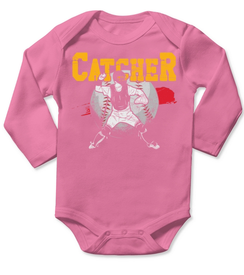 Baseball Fan Catcher Vintage Long Sleeve Baby One-Piece