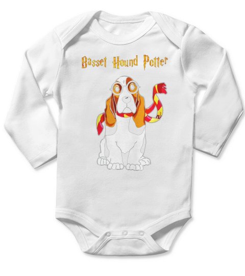 Basset Hound Potter Funny Parody Tshirt Long Sleeve Baby One-Piece
