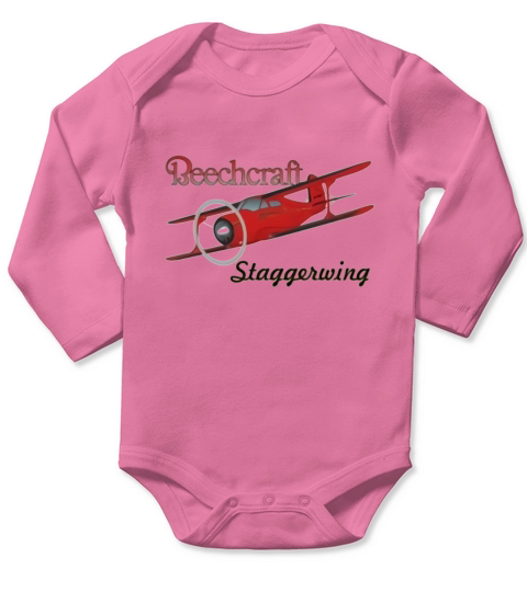 Beechcraft Staggerwing Long Sleeve Baby One-Piece