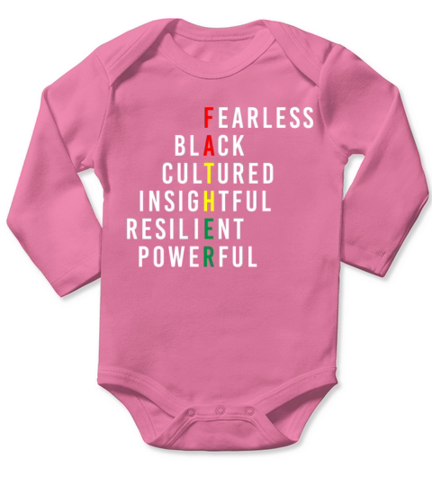 Black Father Fearless Black Cultured Long Sleeve Baby One-Piece