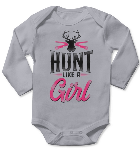 Buck Deer Hunting Hunter Girl Long Sleeve Baby One-Piece