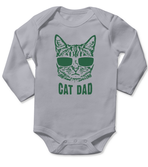 Cat Dad Long Sleeve Baby One-Piece