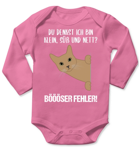 Cat Small Sweet Nice Bad Mistake Quote Gift Long Sleeve Baby One-Piece