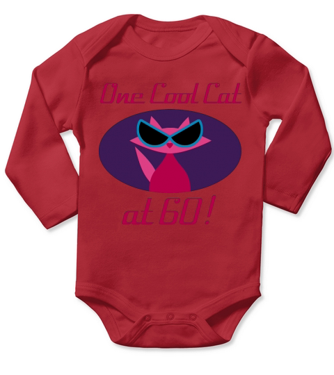 Cool Cat 60th Birthday Long Sleeve Baby One-Piece