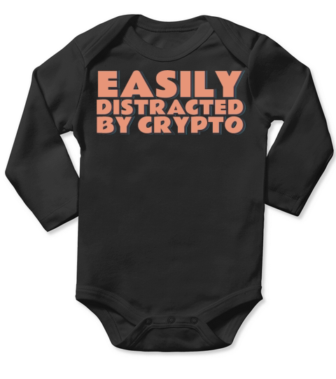 Easily Distracted By Crypto Long Sleeve Baby One-Piece