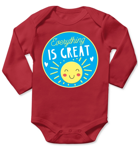 Everything is great with cute sun shining Long Sleeve Baby One-Piece